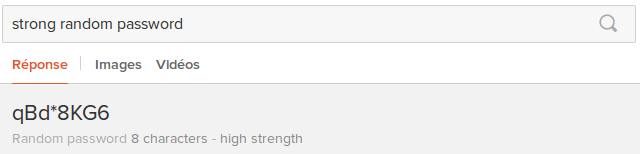 Strong random password génération de password ou passphrase