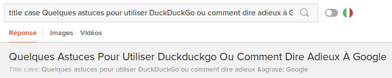 Titlecase Formater un titre